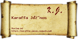 Karaffa János névjegykártya