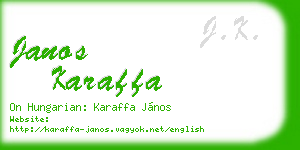 janos karaffa business card