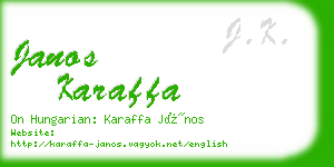 janos karaffa business card